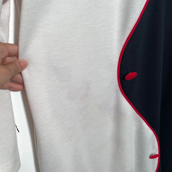 Vintage 80s Black and White Dress ANN KIRK - Picture 3 of 4